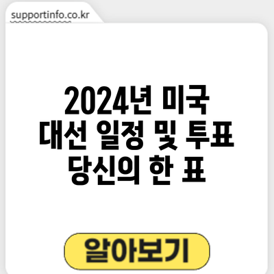 2024년 미국 대선 일정 및 투표: 당신의 한 표