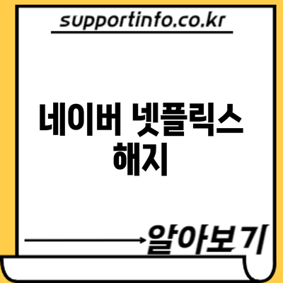 네이버 넷플릭스 해지