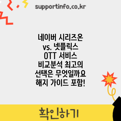 네이버 시리즈온 vs. 넷플릭스 OTT 서비스 비교분석: 최고의 선택은 무엇일까요? 해지 가이드 포함!