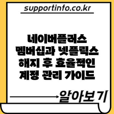 네이버플러스 멤버십과 넷플릭스 해지 후 효율적인 계정 관리 가이드