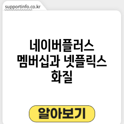 네이버플러스 멤버십과 넷플릭스: 화질