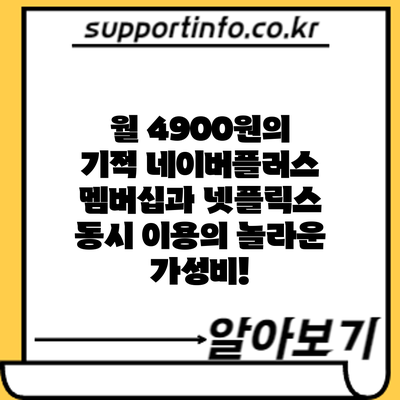 월 4900원의 기적? 네이버플러스 멤버십과 넷플릭스 동시 이용의 놀라운 가성비!