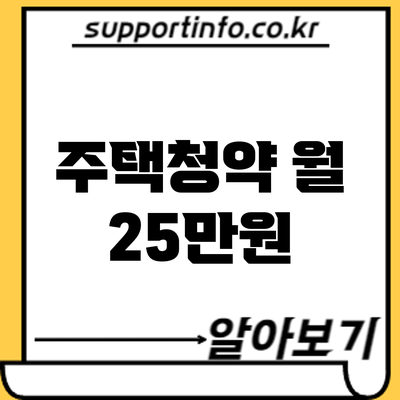 주택청약 월 25만원