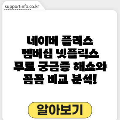 네이버 플러스 멤버십 넷플릭스 무료? 궁금증 해소와 꼼꼼 비교 분석!