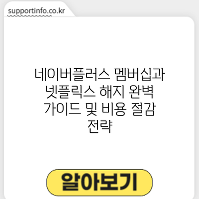 네이버플러스 멤버십과 넷플릭스 해지: 완벽 가이드 및 비용 절감 전략