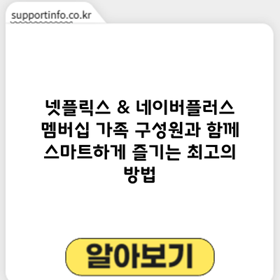 넷플릭스 & 네이버플러스 멤버십: 가족 구성원과 함께 스마트하게 즐기는 최고의 방법