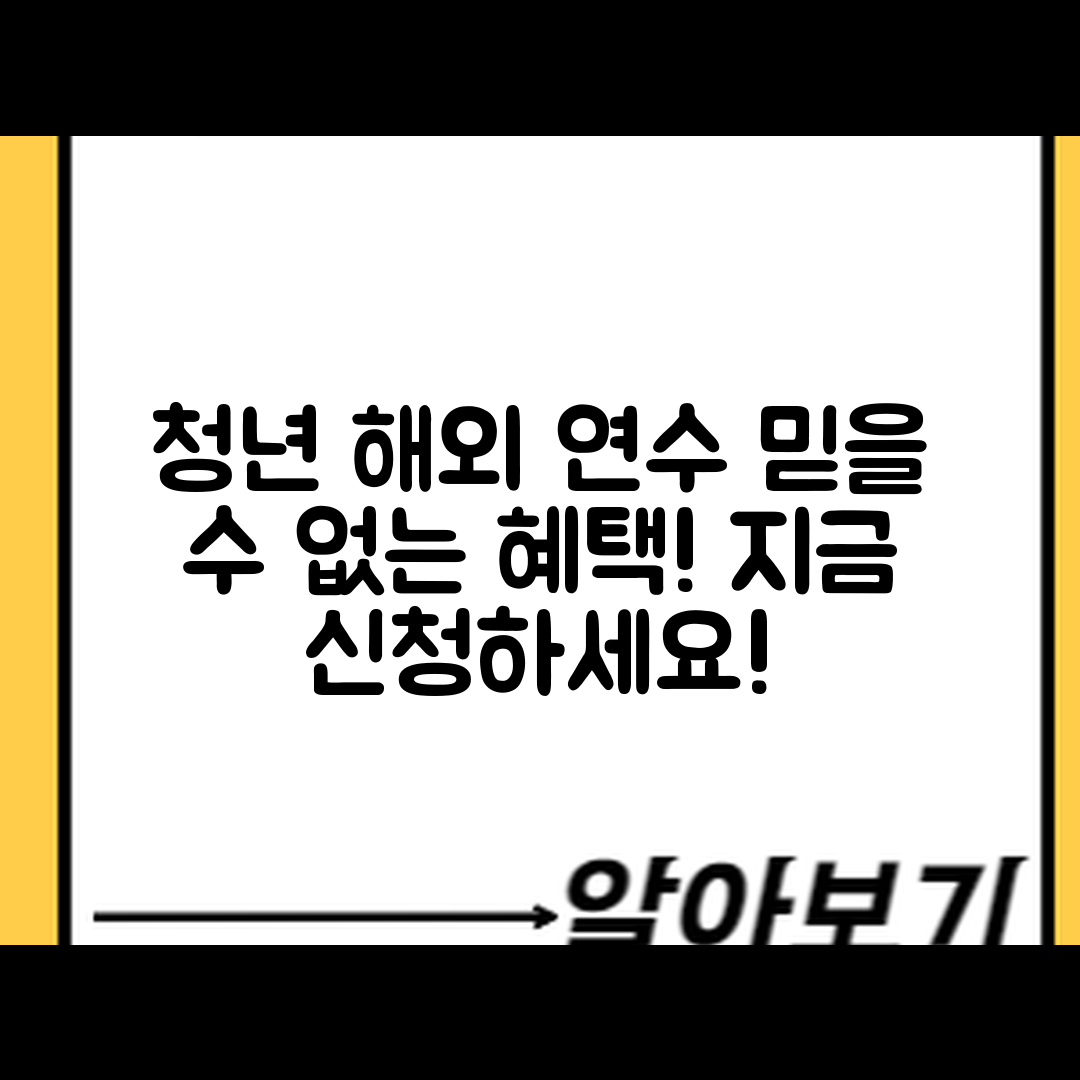청년 해외 연수 지원 사업의 믿을 수 없는 혜택과 신청 방법
