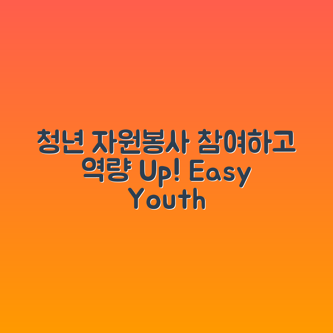 누구나 쉽게 참여하는 청년 자원봉사 역량 개발 프로그램