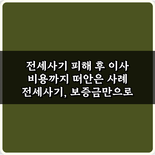 전세사기 피해 후 이사 비용까지 떠안은 사례? 당신만은 피해야 할 5가지!
