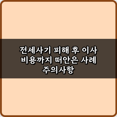 전세사기 피해 후 이사 비용까지 떠안은 사례? 당신만은 피해야 할 5가지!
