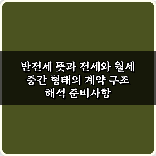 초간단! 반전세 뜻과 전세와 월세 중간 형태의 계약 구조 해석 5분 완성