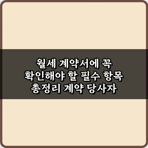 [필수] 월세 계약서에 꼭 확인해야 할 7가지 항목 총정리