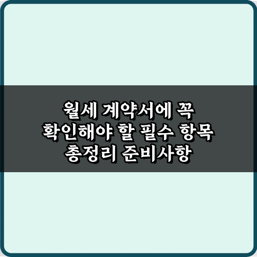 [필수] 월세 계약서에 꼭 확인해야 할 7가지 항목 총정리