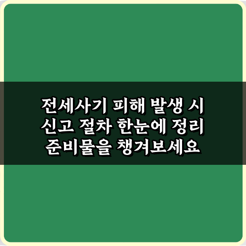 전세사기 피해 발생 시 신고 절차 한눈에 정리! 3가지 필수 조치