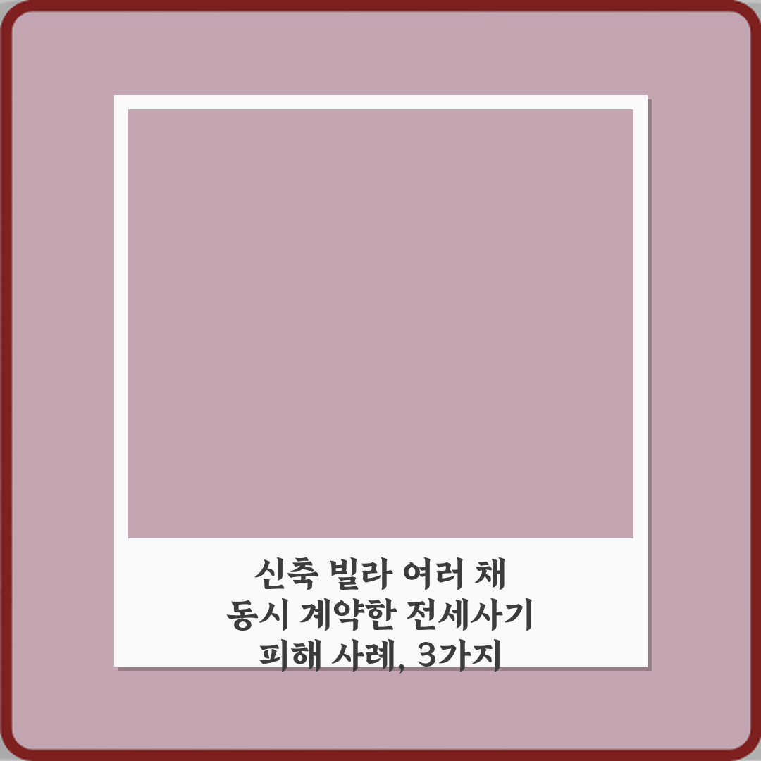 신축 빌라 여러 채 동시 계약한 전세사기 피해 사례, 3가지 예방법