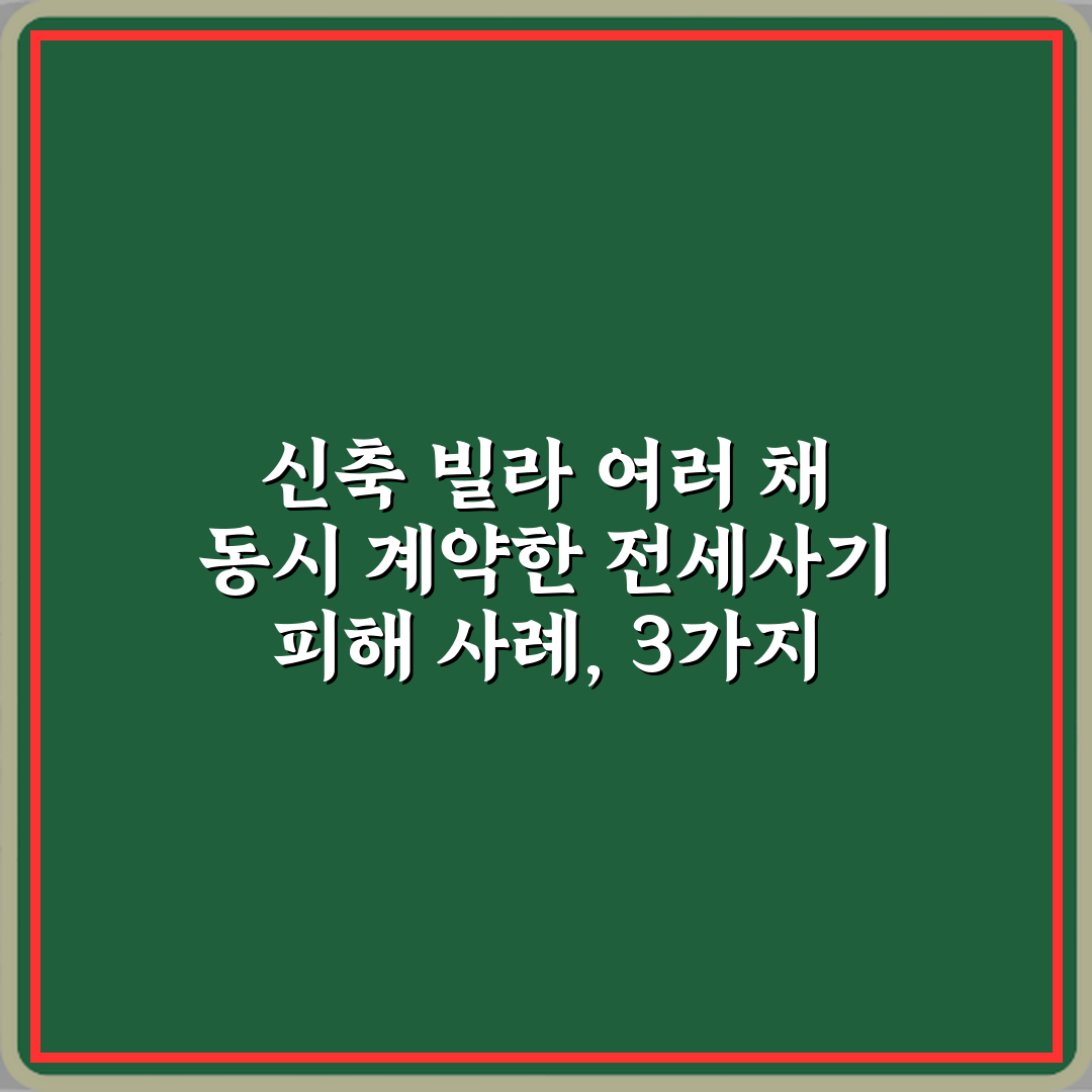 신축 빌라 여러 채 동시 계약한 전세사기 피해 사례, 3가지 예방법