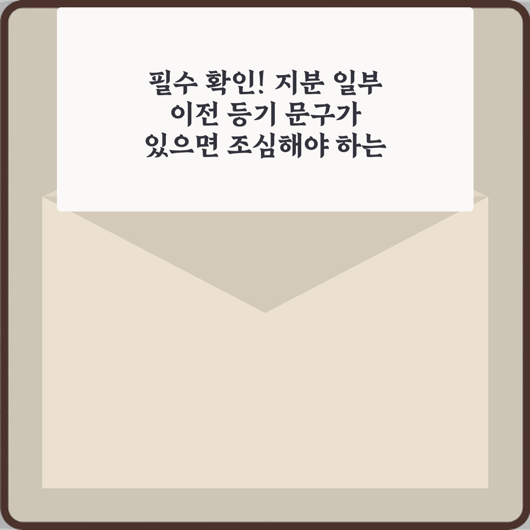 필수 확인! 지분 일부 이전 등기 문구가 있으면 조심해야 하는 이유 5가지
